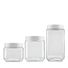 Kit com 3 Potes Quadrados Branco Invicta